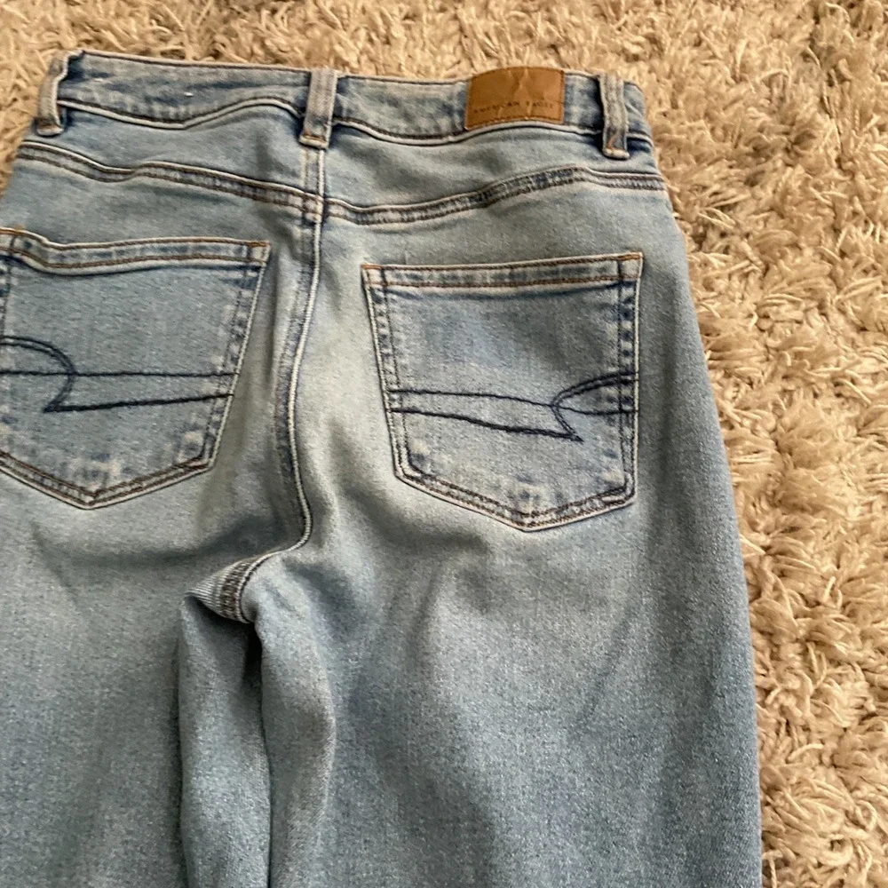American Eagle Stretch Light Wash High Rise Slim Straight Jeans Size 0 Regular